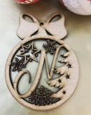 Monogram Christmas Letter Bauble | 125mm Height