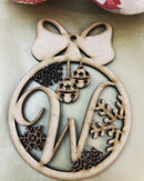 Monogram Christmas Letter Bauble | 125mm Height