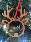 PERSONALISED CHRISTMAS REINDEER ORNAMENT | DECORATION | XMAS | CUSTOM | PLYWOOD | SEASON |