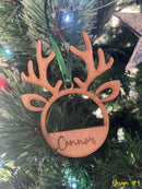 PERSONALISED CHRISTMAS REINDEER ORNAMENT | DECORATION | XMAS | CUSTOM | PLYWOOD | SEASON |
