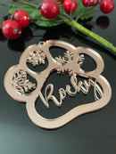 PERSONALISED ACRYLIC DOG PAW CHRISTMAS ORNAMENT | DOCORATION | XMAS | CUSTOM | SEASON