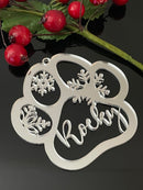 PERSONALISED ACRYLIC DOG PAW CHRISTMAS ORNAMENT | DOCORATION | XMAS | CUSTOM | SEASON