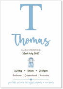 Personalised Framed Baby Boy Announcement