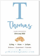 Personalised Framed Baby Boy Announcement