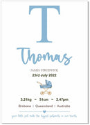 Personalised Framed Baby Boy Announcement