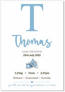 Personalised Framed Baby Boy Announcement