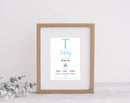 Personalised Framed Baby Boy Announcement