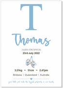 Personalised Framed Baby Boy Announcement
