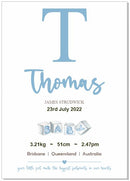 Personalised Framed Baby Boy Announcement