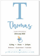 Personalised Framed Baby Boy Announcement
