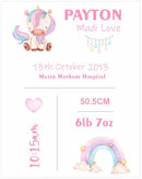 Personalised Framed Baby Girl Announcement